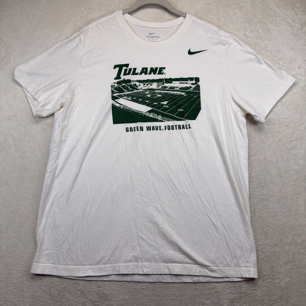 Tulane Green Wave Football Nike Stadium Graphic T Shirt White Men's XL NCAA